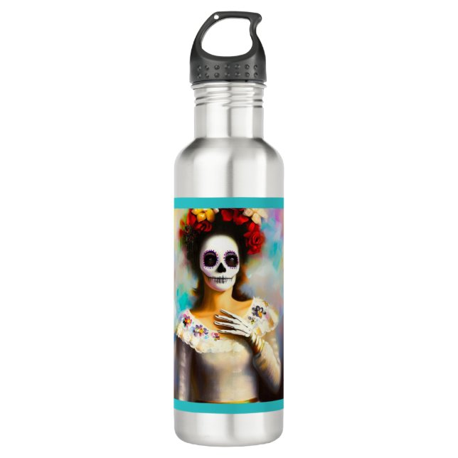 Day of the Dead Woman 3 710 Ml Water Bottle (Front)