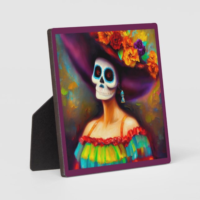 Day of the Dead Woman 4 Plaque (Front)