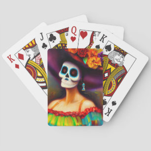Day of the Dead Woman (4) Playing Cards