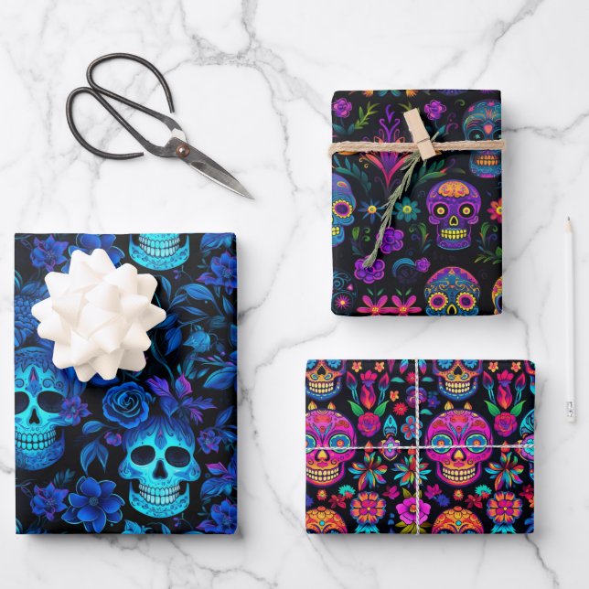 Day of the Dead Wrapping Paper Sheet (Front)