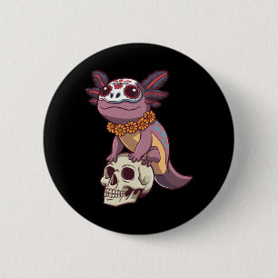 Day Of The Government Agencyd Axolotl Sugar Skull 6 Cm Round Badge