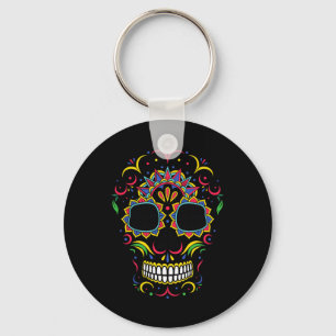 Day Of The Government Agencyd Black Sugar Skull Key Ring