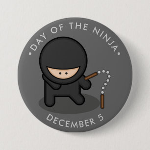 Day of the Ninja, cartoon nunchucks 7.5 Cm Round Badge