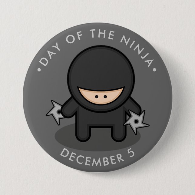 Day of the Ninja, cartoon shuriken 7.5 Cm Round Badge (Front)
