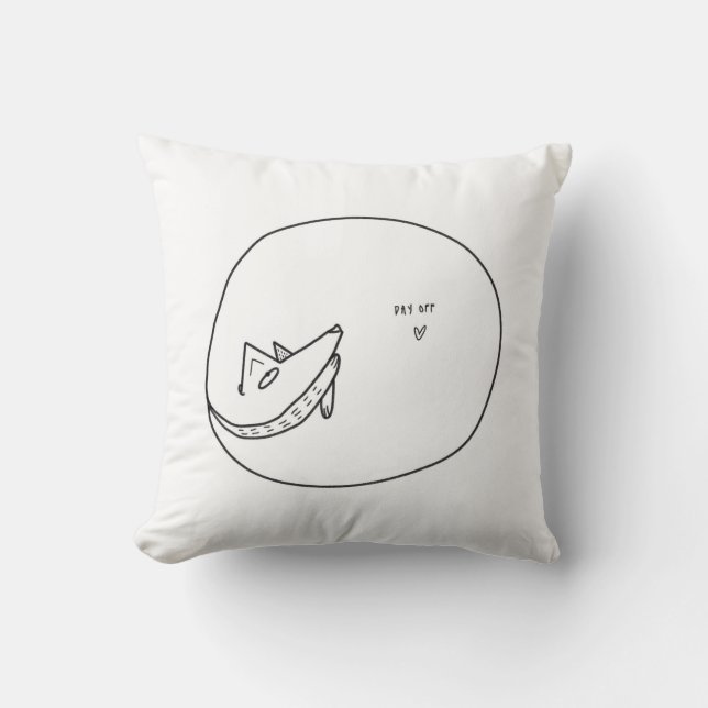 Day off retro style animal pet dog relax weekend cushion (Front)