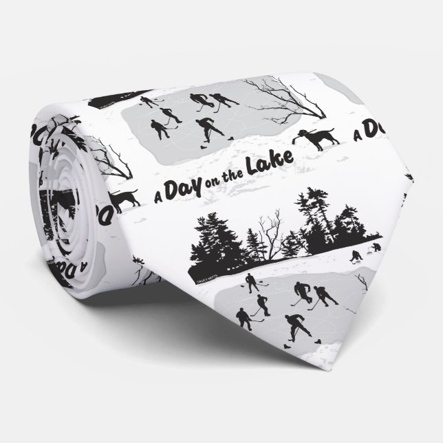 Day on the Lake Pond Hockey Tie (Rolled)