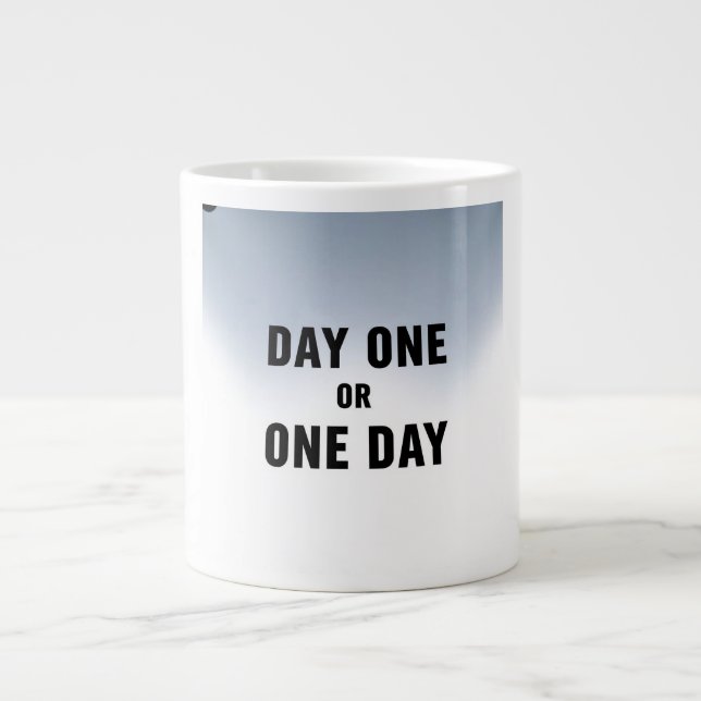 Day one or One Day Large Coffee Mug (Front)