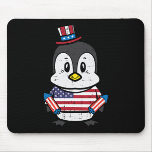 Day Penguin 4th July America Toddler Boys Kids  Mouse Mat