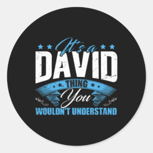 Day Personalised David Name Birthday Classic Round Sticker