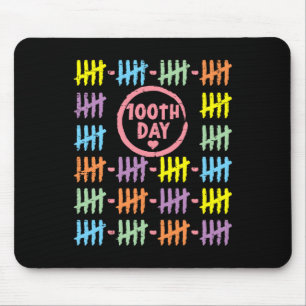 Day Rainbow Lines Tally Marks 100 Days Of School G Mouse Mat