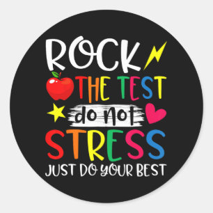 Day Rock Test Teacher Test Day Teacher Classic Round Sticker