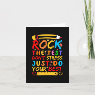 Day Rock The Test Funny Teacher Student Testing Ex Card