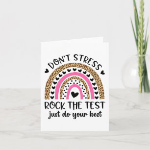 Day Rock The Test Rainbow Teacher Funny Testing Da Card