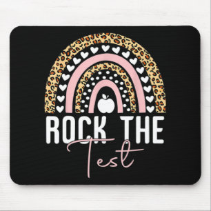 Day Rock The Test Teacher Rainbow Leopard Student Mouse Mat
