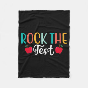 Day Rock The Test Teacher Testing Day 1  Fleece Blanket