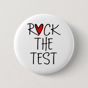 Day Rock The Test Teacher Testing Day Funny Teache 6 Cm Round Badge