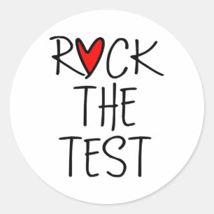 Day Rock The Test Teacher Testing Day Funny Teache Classic Round Sticker