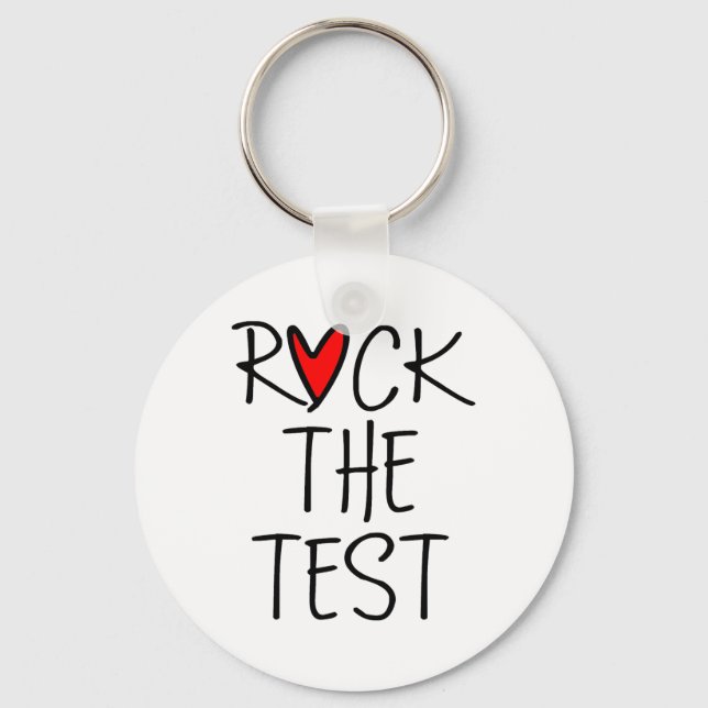 Day Rock The Test Teacher Testing Day Funny Teache Key Ring (Front)
