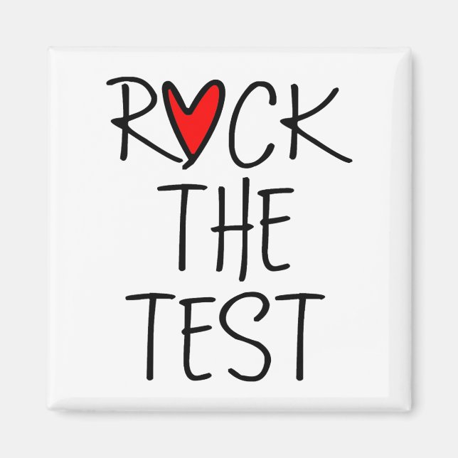 Day Rock The Test Teacher Testing Day Funny Teache Magnet (Front)