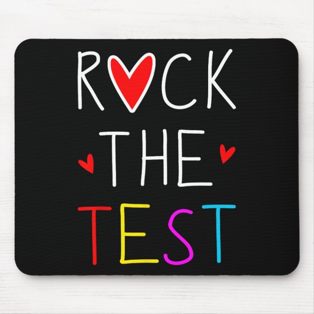 Day Rock The Test Teacher Testing Day Funny Teache Mouse Mat (Front)