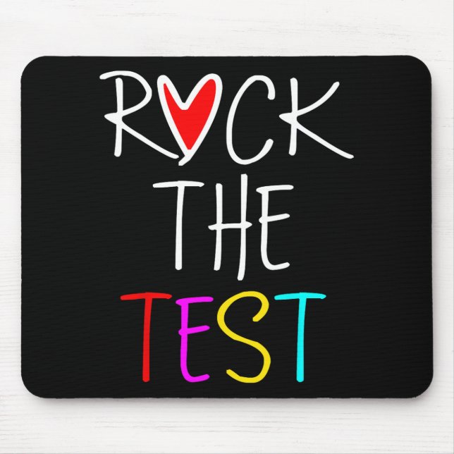 Day Rock The Test Teacher Testing Day Funny Teache Mouse Mat (Front)