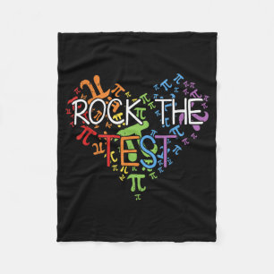Day Rock The Test Teacher Testing Day Rainbow Teac Fleece Blanket