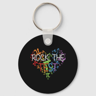 Day Rock The Test Teacher Testing Day Rainbow Teac Key Ring