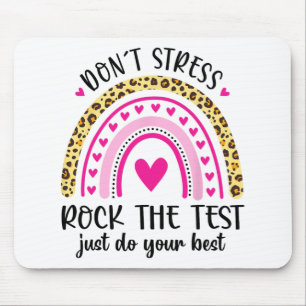Day Rock The Test Teacher Testing Day Rainbow Teac Mouse Mat