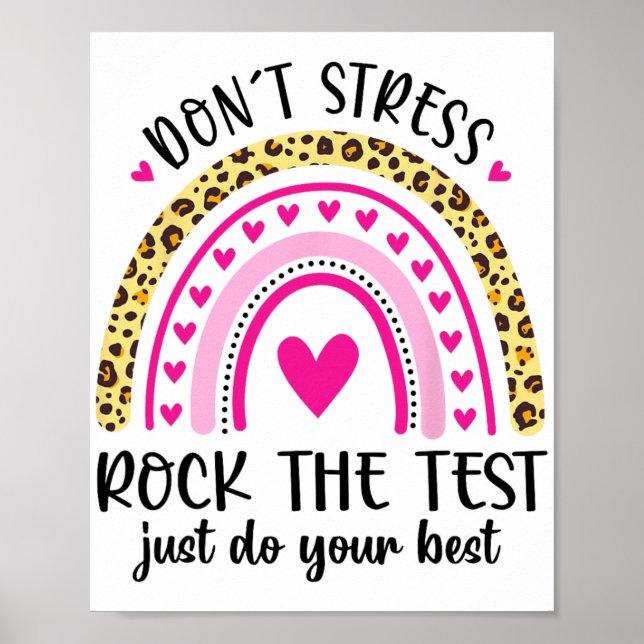 Day Rock The Test Teacher Testing Day Rainbow Teac Poster (Front)