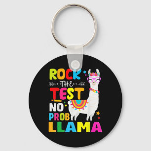 Day Rock The Test Teaching No Prob Llama Teacher Key Ring