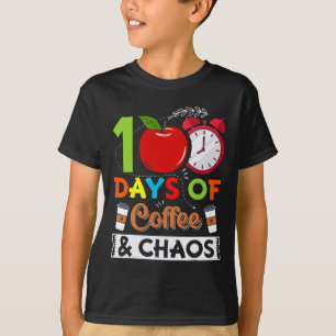 Day School Costume Teacher 100 Days Of Coffee And  T-Shirt
