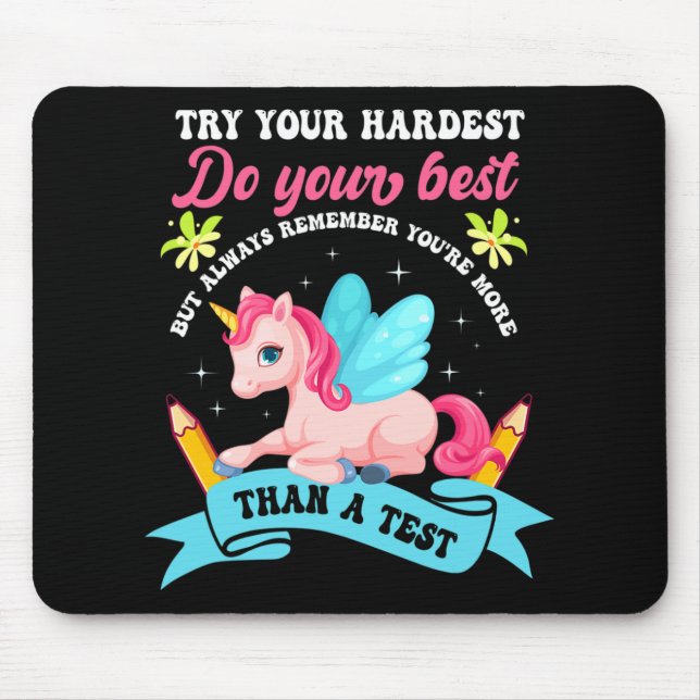 Day Shirt Unicorn Test Day  Mouse Mat (Front)