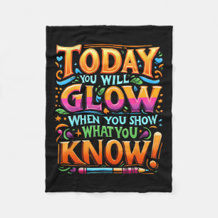 Day Show What You Know Teacher Do Not Stress Fleece Blanket