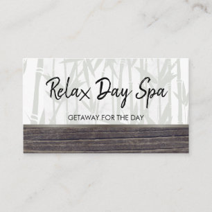 Day Spa Bamboo Wood Trim Appointment Card