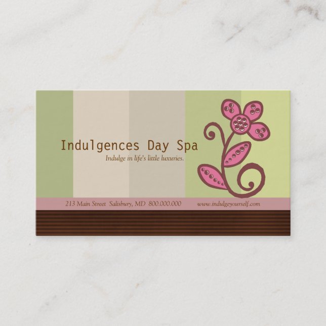 Day Spa Business Cards / Appointment Cards (Front)
