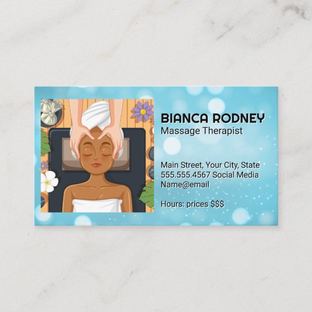 Day Spa Massage | Relaxation Service Business Card (Front)