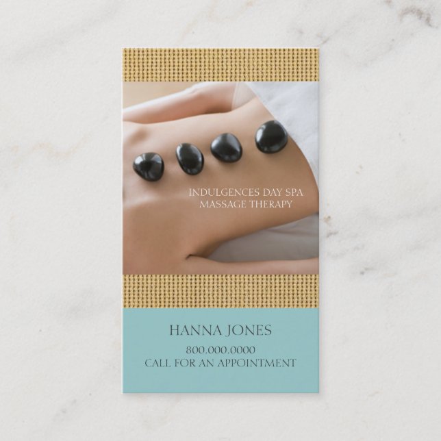 Day Spa | Massage Therapy Business Card (Front)