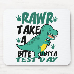 Day T-rex Funny Student Teacher Dinosaur Exam Test Mouse Mat
