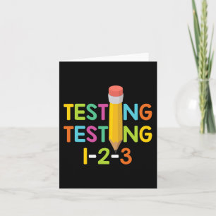 Day Teacher Exam Testing 1-2-3  Card
