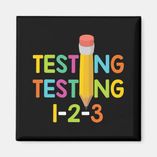 Day Teacher Exam Testing 1-2-3 Magnet