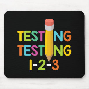 Day Teacher Exam Testing 1-2-3 Mouse Mat