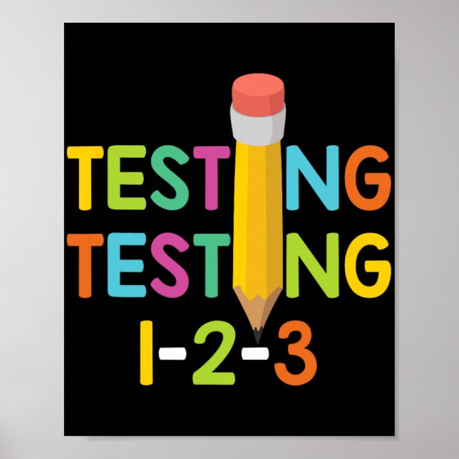 Day Teacher Exam Testing 1-2-3  Poster (Front)