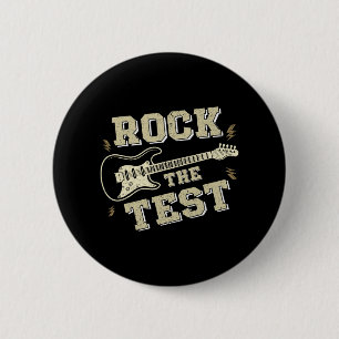Day Teacher Rock The Test Guitar Teacher Testing D 6 Cm Round Badge