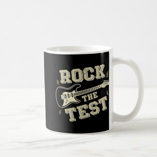 Day Teacher Rock The Test Guitar Teacher Testing D Coffee Mug (Right)