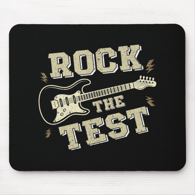Day Teacher Rock The Test Guitar Teacher Testing D Mouse Mat (Front)