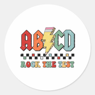 Day Teacher Student Motivational Retro Rock The Te Classic Round Sticker