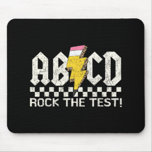 Day Teacher Testing Retro Abcd Rock Test Day Schoo Mouse Mat