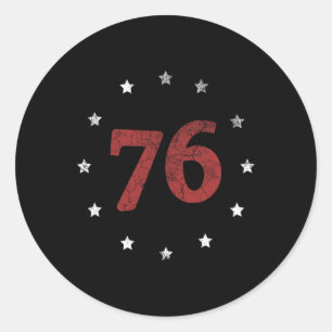 Day The Spirit 76 Shirt Retro 4th Of July Gift Classic Round Sticker