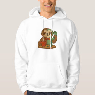 Day-to-Night Sloth Glow-Up Patch � Embroidered Tra Hoodie