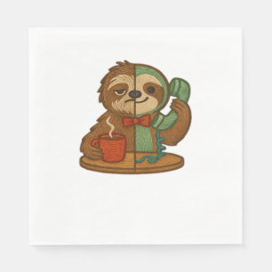 Day-to-Night Sloth Glow-Up Patch – Embroidered Tra Napkin